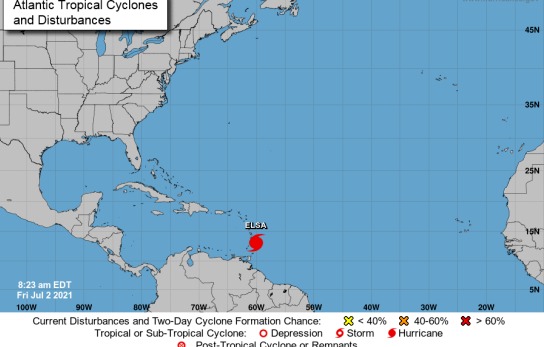 Elsa se convierte en huracán y mantiene dirección hacia la costa del sur de República Dominicana