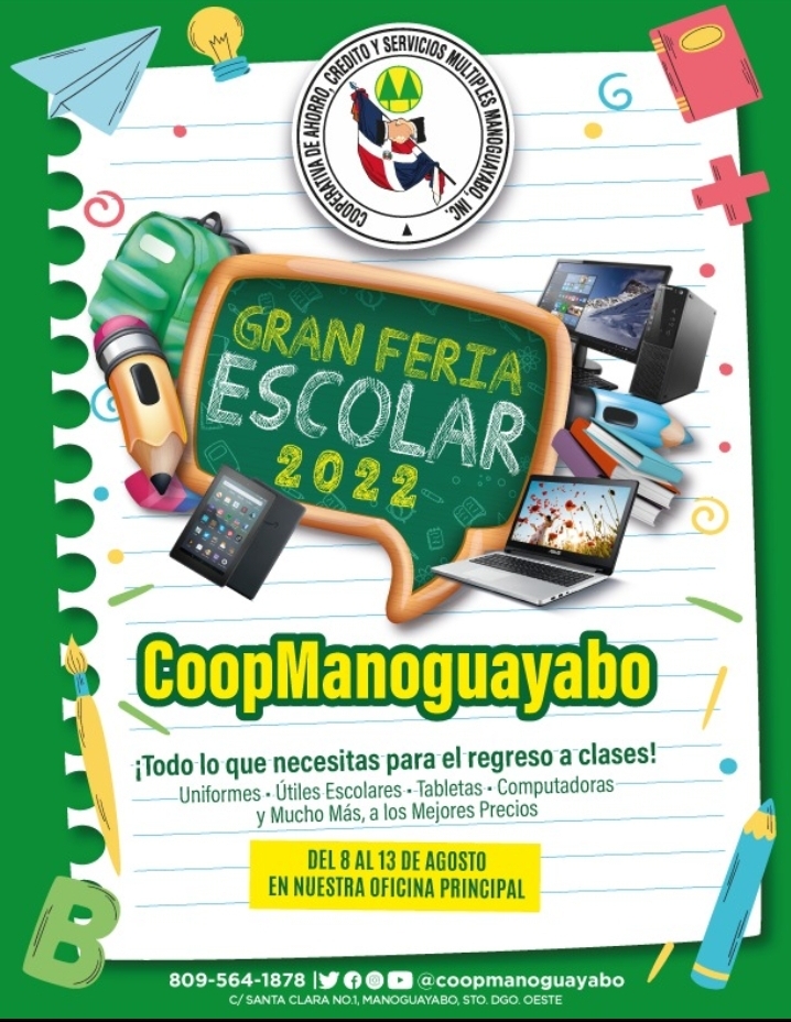 La cooperativa manoguayabo realizará su primera feria escolar del ocho al 13 de agosto