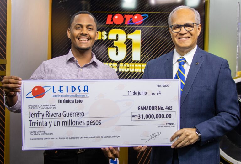 LEIDSA entrega 31 millones al millonario 465 del Loto