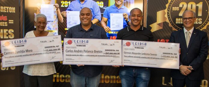 LEIDSA entrega 291 millones a los ganadores del Loto y Súper Más